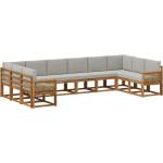vidaXL Комплект дивани за открито 10 бр. Натурално и светлосиво (3385577)