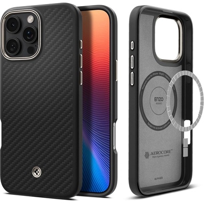 Spigen Enzo Aramid Mag MagSafe калъф за iPhone 16 Pro Max, black mate