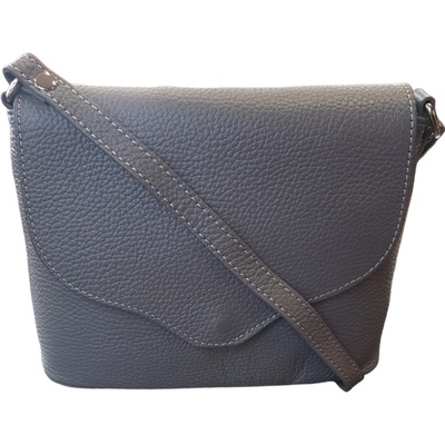 Vera Pelle dámská kožená crossbody kabelka 1661 D77 grigio sm šedá