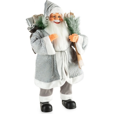 EUROFIRANY VIANOČNÁ FIGÚRKA SANTA 80 CM STRIEBORNÁ
