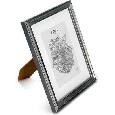 Casa Chic Lancaster, рамка за картини, правоъгълна, снимки 24, 8 x 19, 3 cm, паспарту, дърво (ANTIC-10x8-SLV) (ANTIC-10x8-SLV)