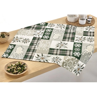 Mondo Vianočný ženilkový obrus „Zelená elegancia“ Chenille IT041 90x90 cm