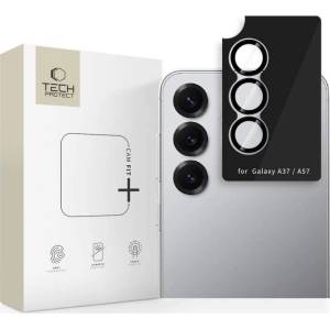 Tech-Protect Протектор за Камера за Samsung A37, Tech-Protect CamRing Fit+ Glass, Черен (5906302390953)