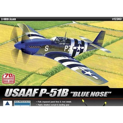 ACADEMY Model Kit letadlo 12303 USAF P-51 B "70th NORMANDY INVASION 1:48