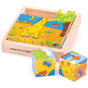 Bigjigs Toys Кубчета с картинки Safari 9 кубчета (BJ512)