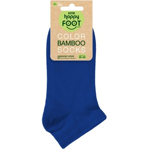 AGIVA Дамски едноцветни чорапи с къс конч от бамбук Agiva Happy Foottopia, Тъмносини, 35-38 (AGIVA-173)