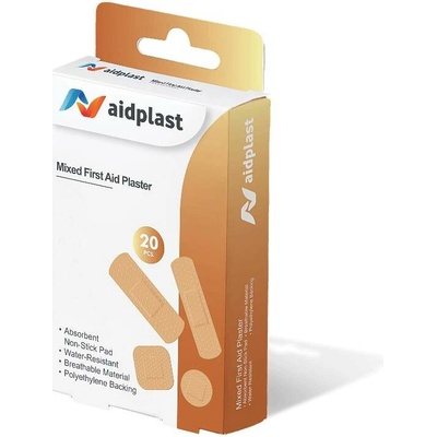 Aidplast náplasti různých tvarů, 20 ks