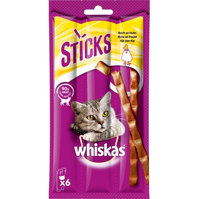 Whiskas 14x36г Whiskas Sticks, лакомства за котки - с пиле