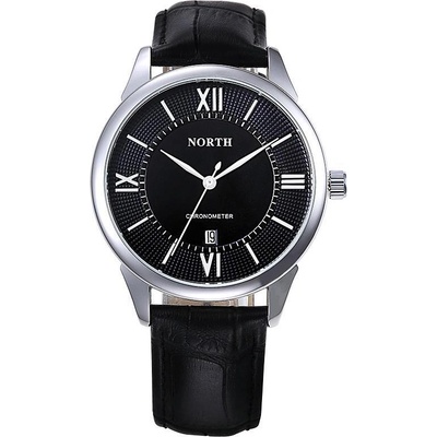NORTH Мъжки часовник NORTH Limous, Естествена кожа, BL (NORTH-6019-BLACK)