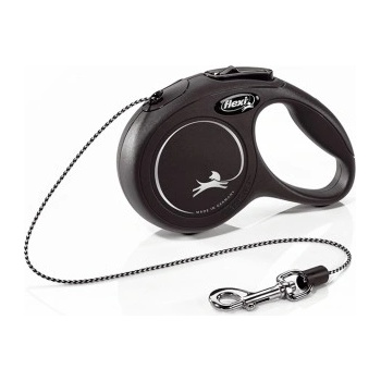 flexi New Classic Rope Black автоматичен повод за кучета - 0.2кг