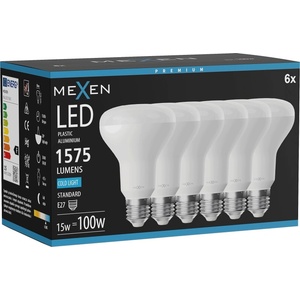Mexen Nova 6x LED крушка E27, R80, 15W, Студена - 6500K, 1575 lm - L105-E27-1565-01x06 (L105-E27-1565-01x06)
