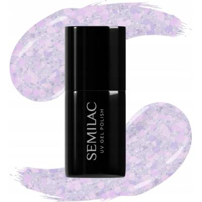 Semilac Hybridní lak na nehty Crushed Ice 7ml 492 Icy Lavender Bliss