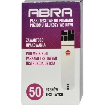 Abra testovacie prúžky na stanovenie hladiny glukózy v krvi 50 ks