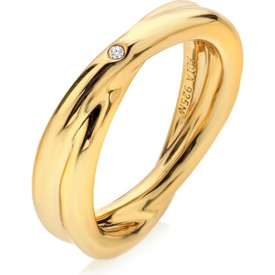 Hot Diamonds pozlátený prsteň s pravým diamantom Jac Jossa Soul DR292