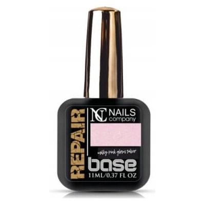 NC Nails Hybridní lak báze Milky Pink Glam Silver 11 ml