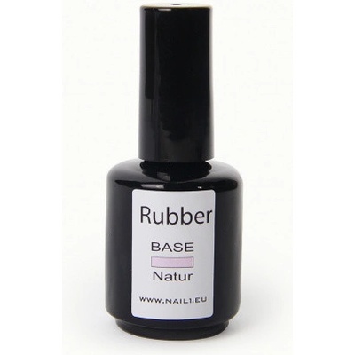 Nail1 Rubber Base Natur Gel Lak Lahvička se štětcem 15 ml