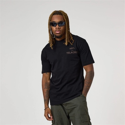 TELA CRUZ Тениска TELA CRUZ Men's Oversized T-Shirt - Black/Taupe