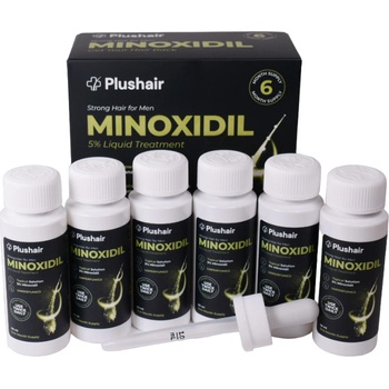 Plushair Minoxidil roztok na 6 mesiacov 6 x 60 ml