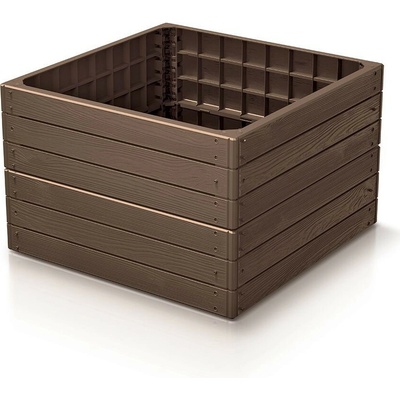 Prosperplast Vyvýšený záhon BASE WOODY hnedý 75,6 cm