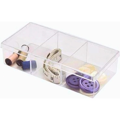 Arte Regal Organizér Curaprox 3 přihrádky s víkem transparentní 20 x 7 x 3,5 cm