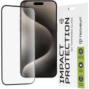 Techsuit Протектор за iPhone 15 Pro Max - 111D Full Cover / Full Glue Glass - черен (KF2314014)