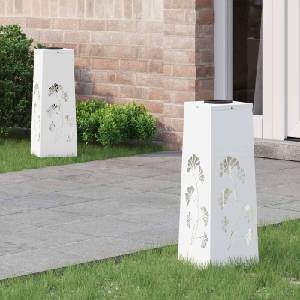 vidaXL Соларна LED светлина за пътека 2 бр. Топло бяло 18 x 18 x 50 см (879752)