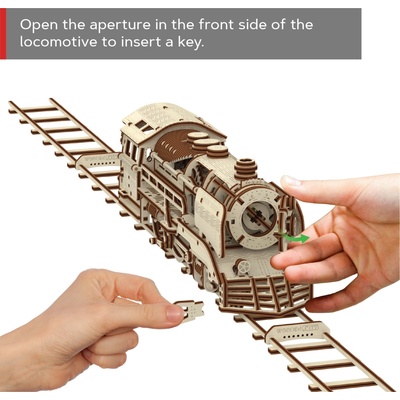 Wooden City 3D puzzle Drevený Express s koľajami 400 ks