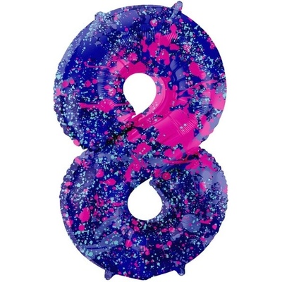 Folat Balónek fóliový číslo 8 Barevné skvrny 86 cm