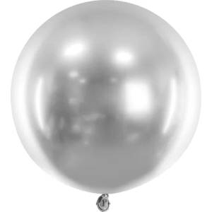 PartyDeco Сребърен хром балон 60см