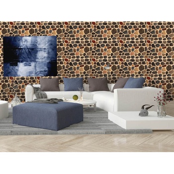 DIMEX ART s. r. o Луксозна флизелинова тапета кафява стена с камъчета