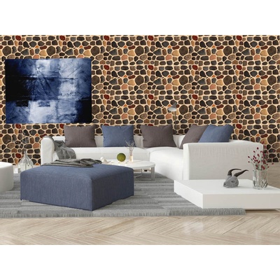 DIMEX ART Луксозна флизелинова тапета кафява стена с камъчета