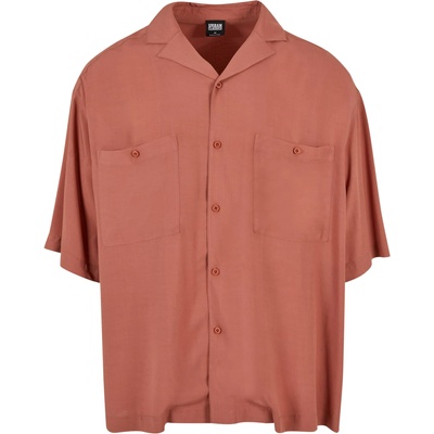 Urban Classics Мъжка широка риза в цвят праскова Urban Classics Oversized ShirtUB-TB6236-04420 - Праскова, размер M