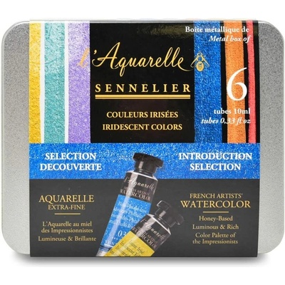 Sennelier N131625.01, L´ Aquarelle mistrovské akvarelové barvy iridescentní č.1 6 ks