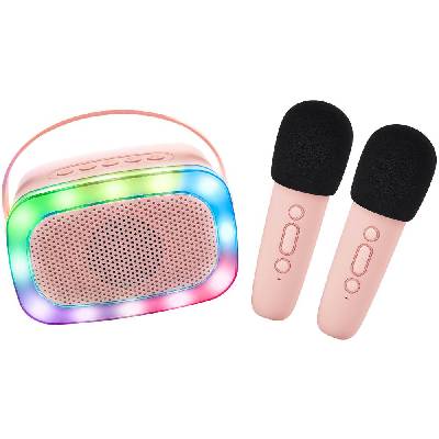 Lalarma LALAR-KARATWO-WLIGHTS-ROSE Karaoke party set růžová