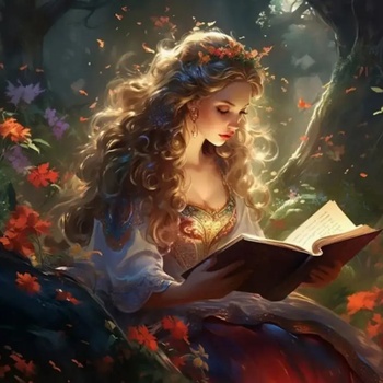 Norimpex - Puzzle Diamant painting: Princess with a book 30x40cm - 1 - 39 piese