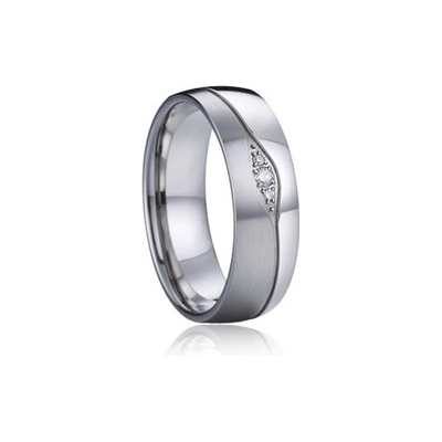 7AE dámský snubní ocelový diamanty AN1035 D