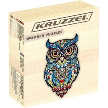 Kruzzel Дървен креативен пъзел Kruzzel - Бухал, 177 части (KRU24551)