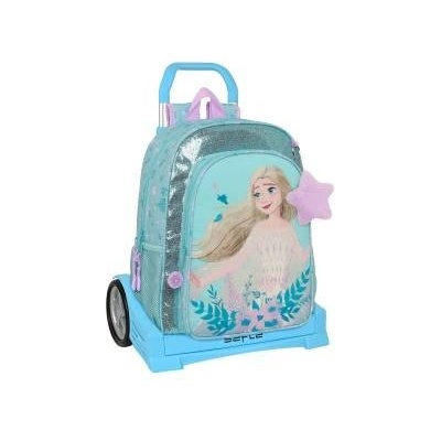 Frozen Училищна чанта с колелца Frozen Hello spring Син 33 x 42 x 14 cm