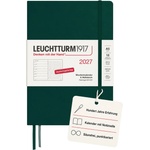 Leuchtturm1917 Weekly Calendar 2027 Dotted Medium (A5) with Notebook - German Appointment Planner, Forest Green, January-December 2027, Weekly Overview on the Left + Notes Page on the Right - 400095 (400095)