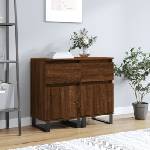 vidaXL Бюфети 2 бр кафяв дъб 40x35x70 см инженерно дърво (831179)