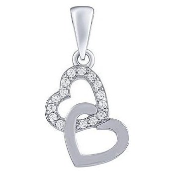 SILVEGO Strieborný prívesok srdiečka Mailo s Brilliance Zirconia MW02832P