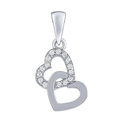 SILVEGO Strieborný prívesok srdiečka Mailo s Brilliance Zirconia MW02832P