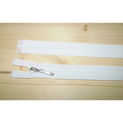 Kostenný zips biela 3mm deliteľný jednosmerný 45cm
