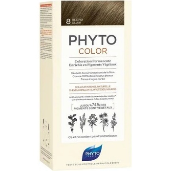 PHYTO Безамонячна боя за коса 8 Светло Русо, Phyto Phytocolor Coloration Permanente 8 Light Blonde 50ml