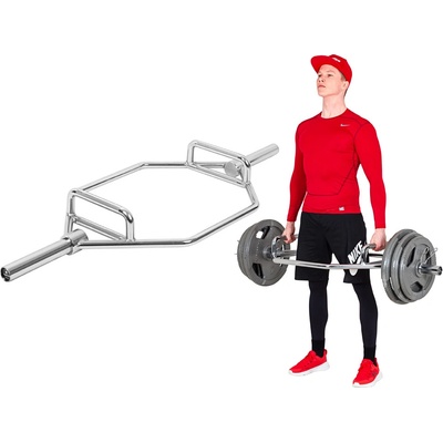 inSportline Šesťhranná olympijská hriadeľ Dedlif 140 cm/50 mm, 20 kg, do 200 kg, bez objímok