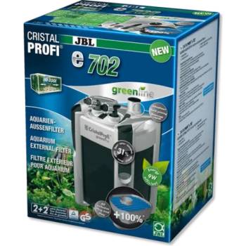 JBL CristalProfi e702 greenlinegreenline - Енергоспестяващ външен филтър за аквариуми от 60л до 200 л или 60 до 100см дължина - 180 х 200 х 350 мм