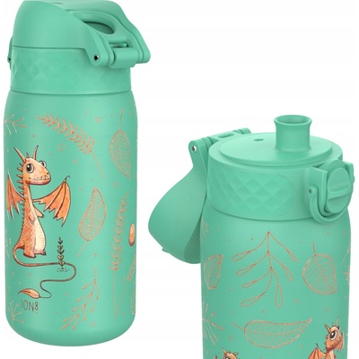 ION8 lahev na pití zelený s draky nerezová ocel 400 ml
