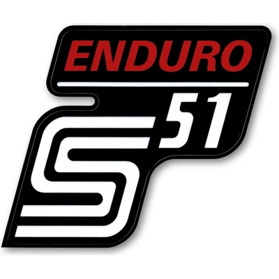 Nálepka schránky "ENDURO", ČERVENÁ (MZA) - Simson S51