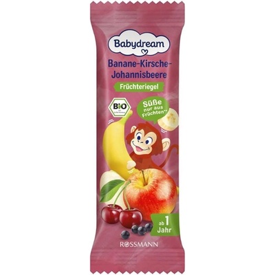 Babydream BIO Cereální tyčinka banán, třešeň a černý rybíz 100 g