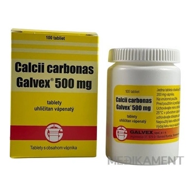 GALVEX Calcii carbonas 500 mg tablety 100 ks